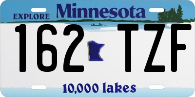 MN license plate 162TZF