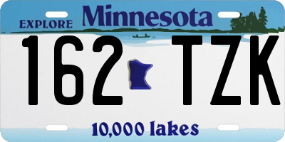 MN license plate 162TZK