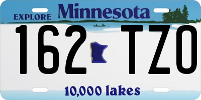MN license plate 162TZO