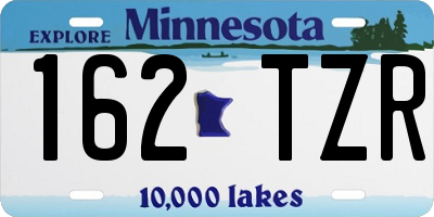 MN license plate 162TZR