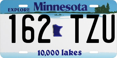 MN license plate 162TZU