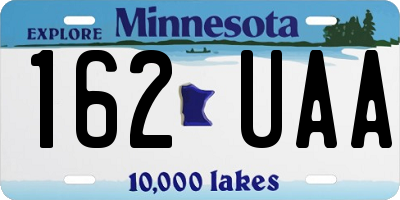 MN license plate 162UAA