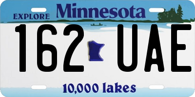 MN license plate 162UAE