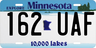 MN license plate 162UAF