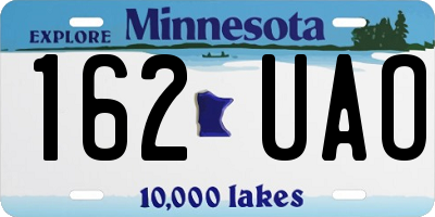 MN license plate 162UAO