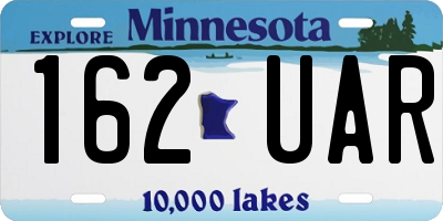 MN license plate 162UAR