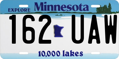 MN license plate 162UAW