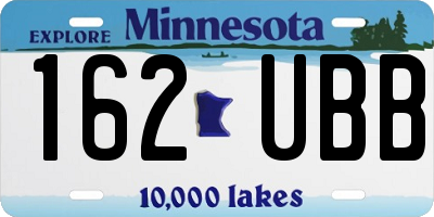 MN license plate 162UBB