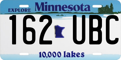 MN license plate 162UBC