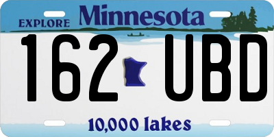 MN license plate 162UBD
