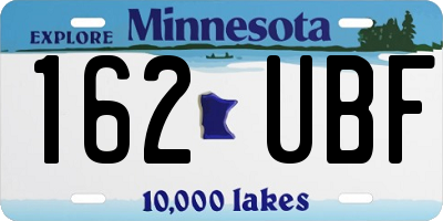 MN license plate 162UBF