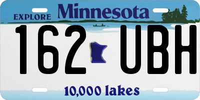 MN license plate 162UBH