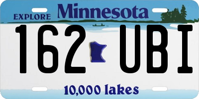 MN license plate 162UBI
