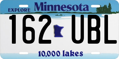 MN license plate 162UBL
