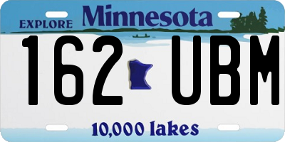 MN license plate 162UBM