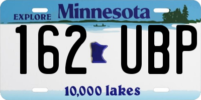 MN license plate 162UBP