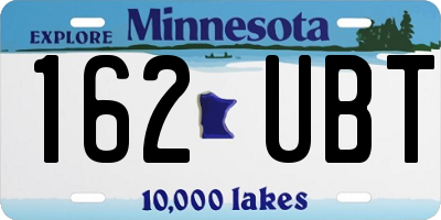 MN license plate 162UBT