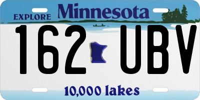 MN license plate 162UBV