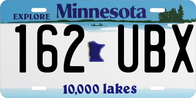MN license plate 162UBX