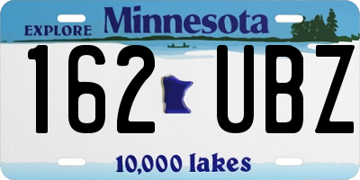 MN license plate 162UBZ