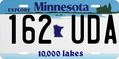 MN license plate 162UDA