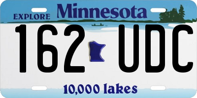 MN license plate 162UDC