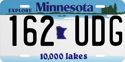 MN license plate 162UDG