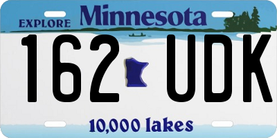 MN license plate 162UDK