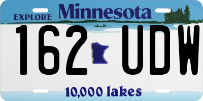 MN license plate 162UDW