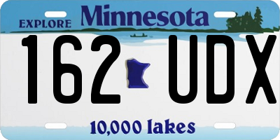 MN license plate 162UDX