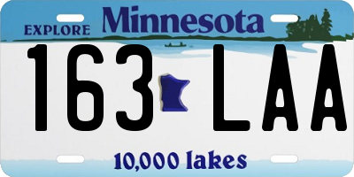 MN license plate 163LAA