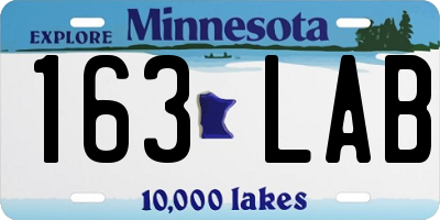 MN license plate 163LAB