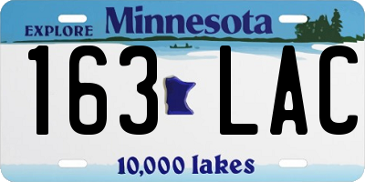 MN license plate 163LAC