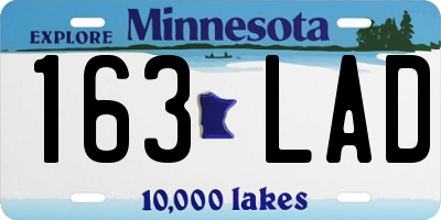 MN license plate 163LAD