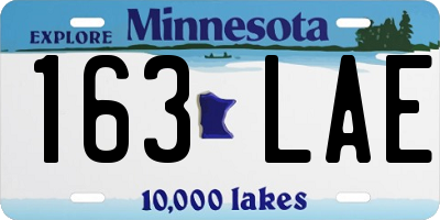 MN license plate 163LAE
