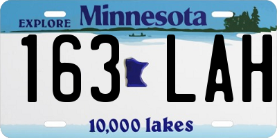 MN license plate 163LAH