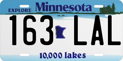 MN license plate 163LAL