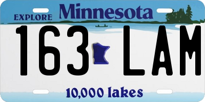 MN license plate 163LAM