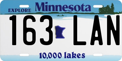 MN license plate 163LAN