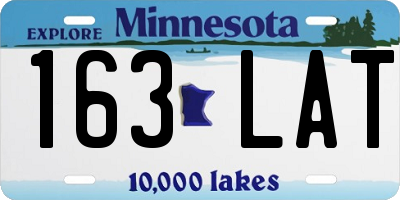 MN license plate 163LAT
