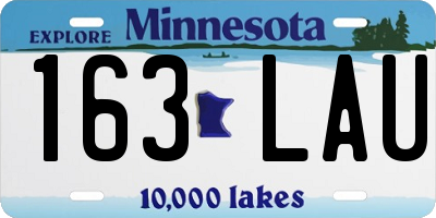 MN license plate 163LAU