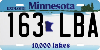 MN license plate 163LBA