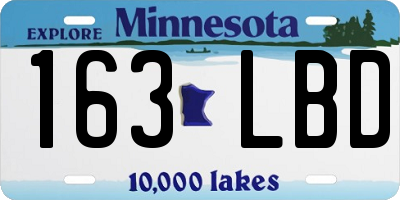 MN license plate 163LBD