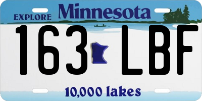 MN license plate 163LBF