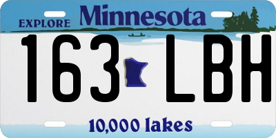MN license plate 163LBH