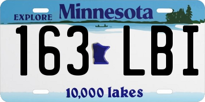 MN license plate 163LBI