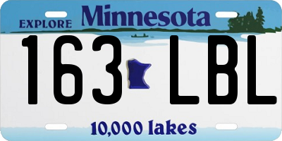 MN license plate 163LBL