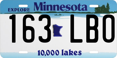 MN license plate 163LBO
