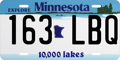 MN license plate 163LBQ