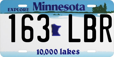 MN license plate 163LBR